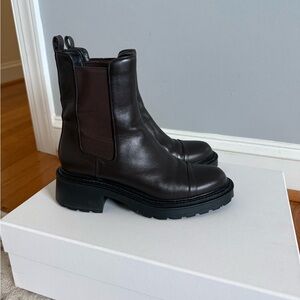 Veronica Beard Espresso Leather Boots